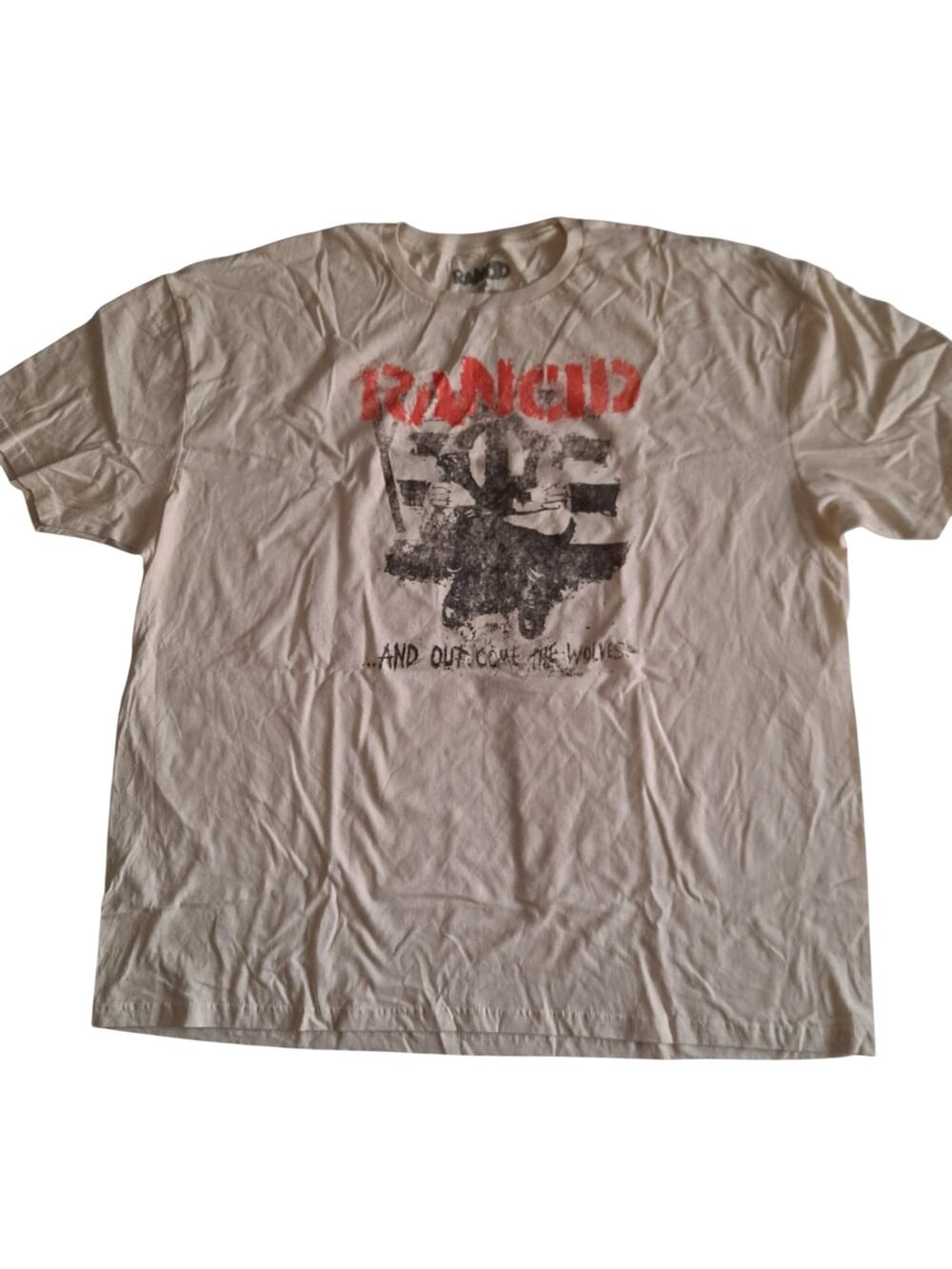 Rancid And Out Come the Wolves Concert T-Shirt Punk Rock Cream Men Size 3XL NWOT